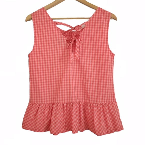 J.Crew Factory Peplum Gingham Top - Picture 3 of 10